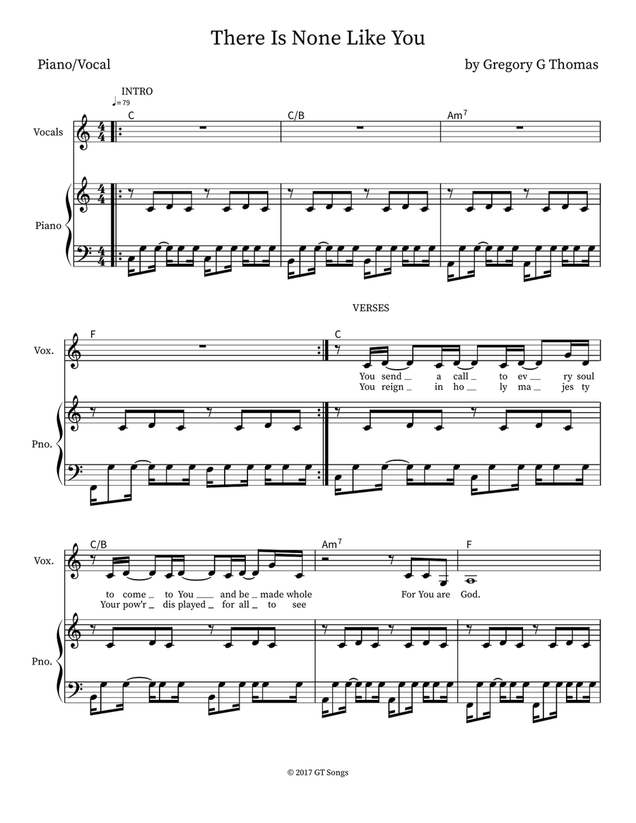 There Is None Like You There Is None Like You Voice scores gallery preview page 1