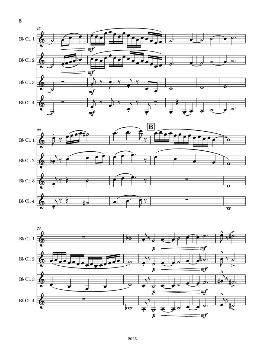Clarinet Quartet No. 1325 Clarinet Quartet scores gallery preview page 2