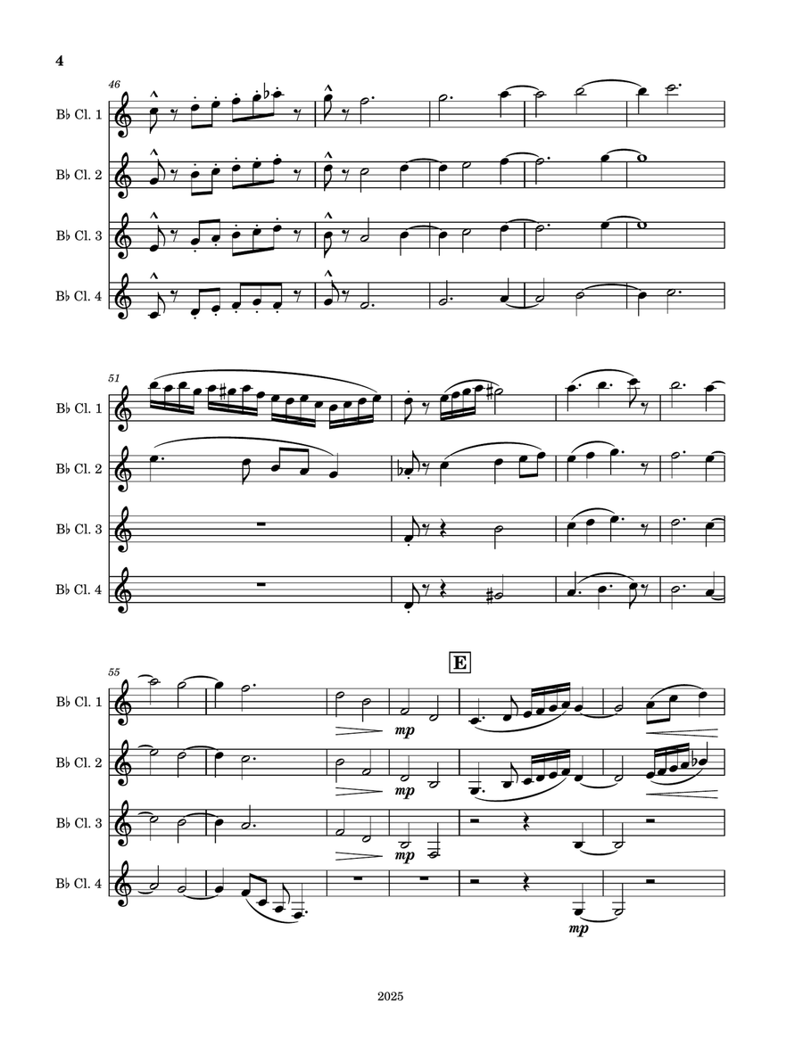 Clarinet Quartet No. 1325 Clarinet Quartet scores gallery preview page 4