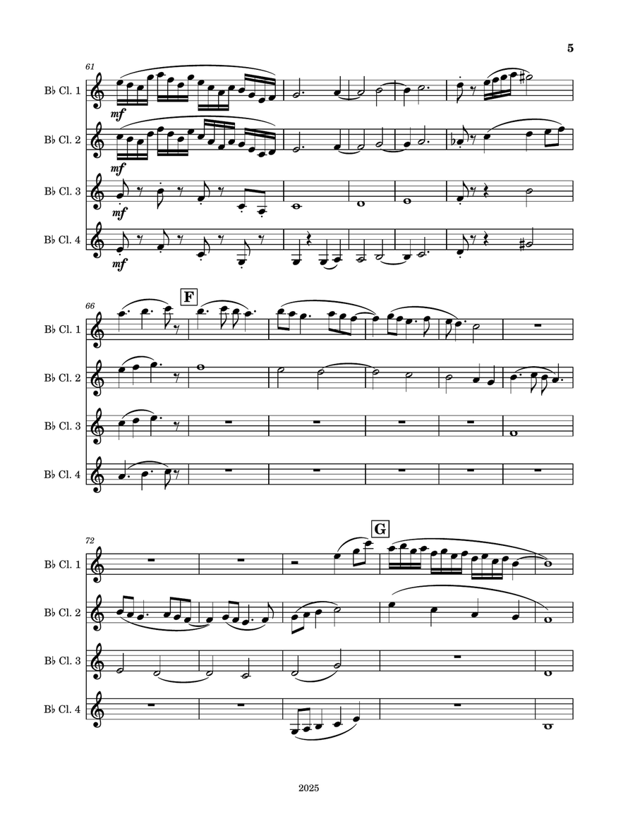Clarinet Quartet No. 1325 Clarinet Quartet scores gallery preview page 5