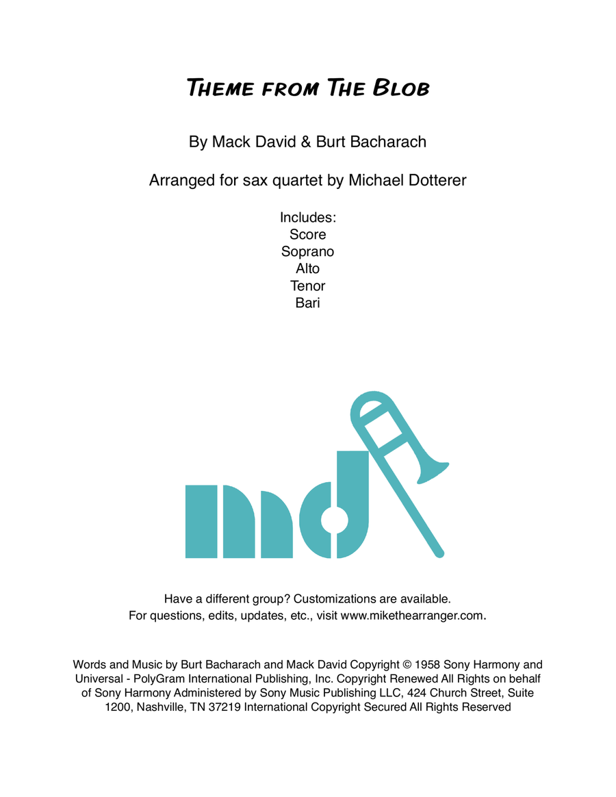 The Blob Saxophone Quartet scores gallery preview page 1