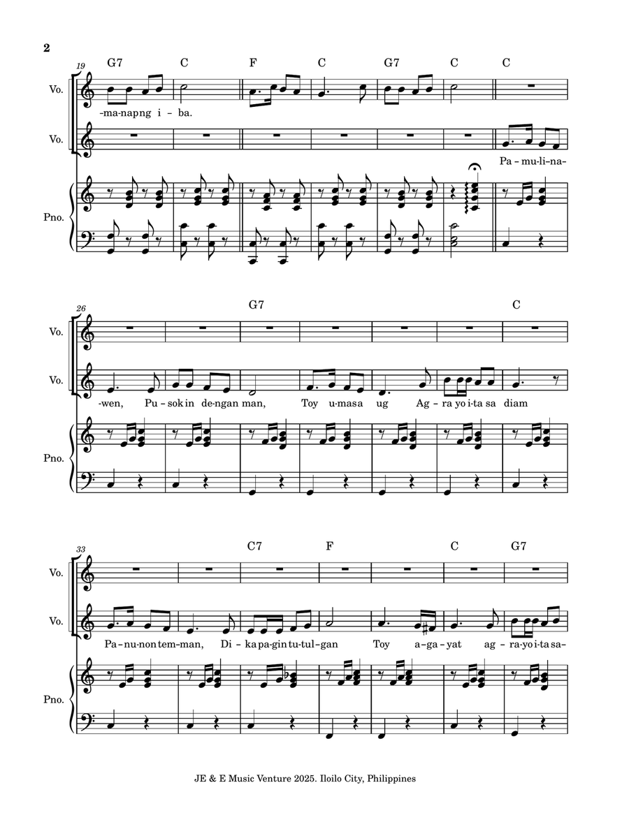 Leron, Leron Sinta/Pamulinawen A Cappella scores gallery preview page 2