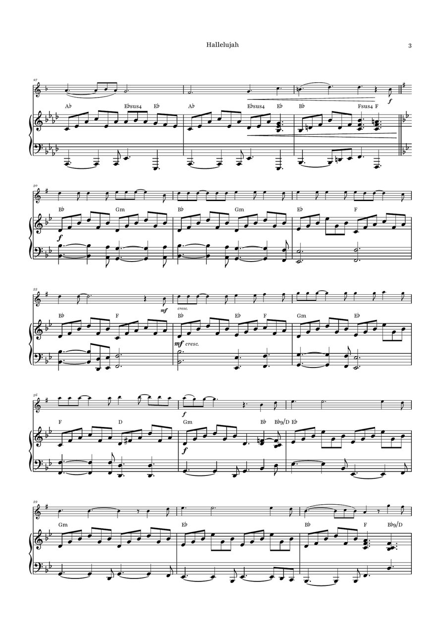 Hallelujah Alto Saxophone scores gallery preview page 3