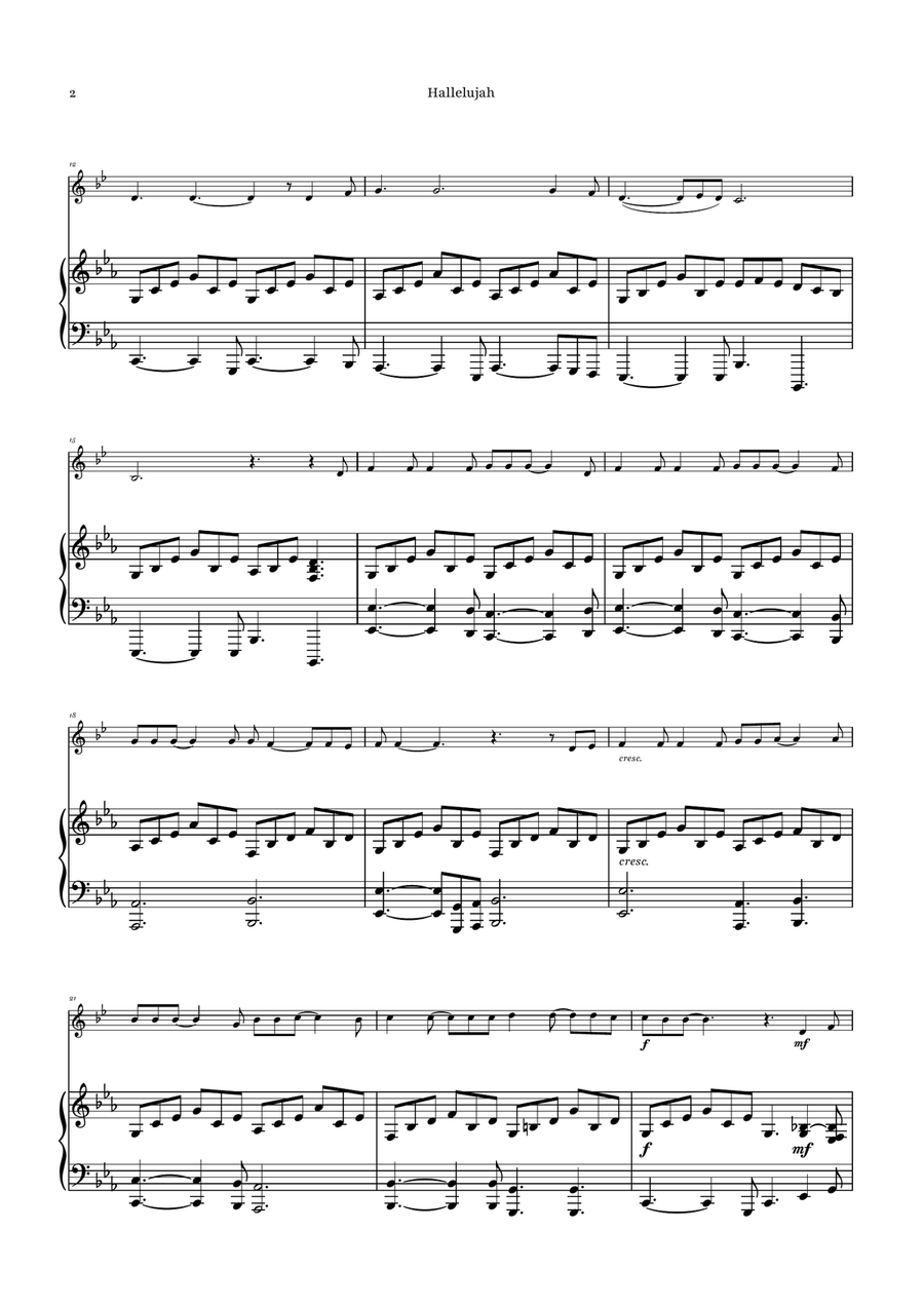 Hallelujah Piano scores gallery preview page 2