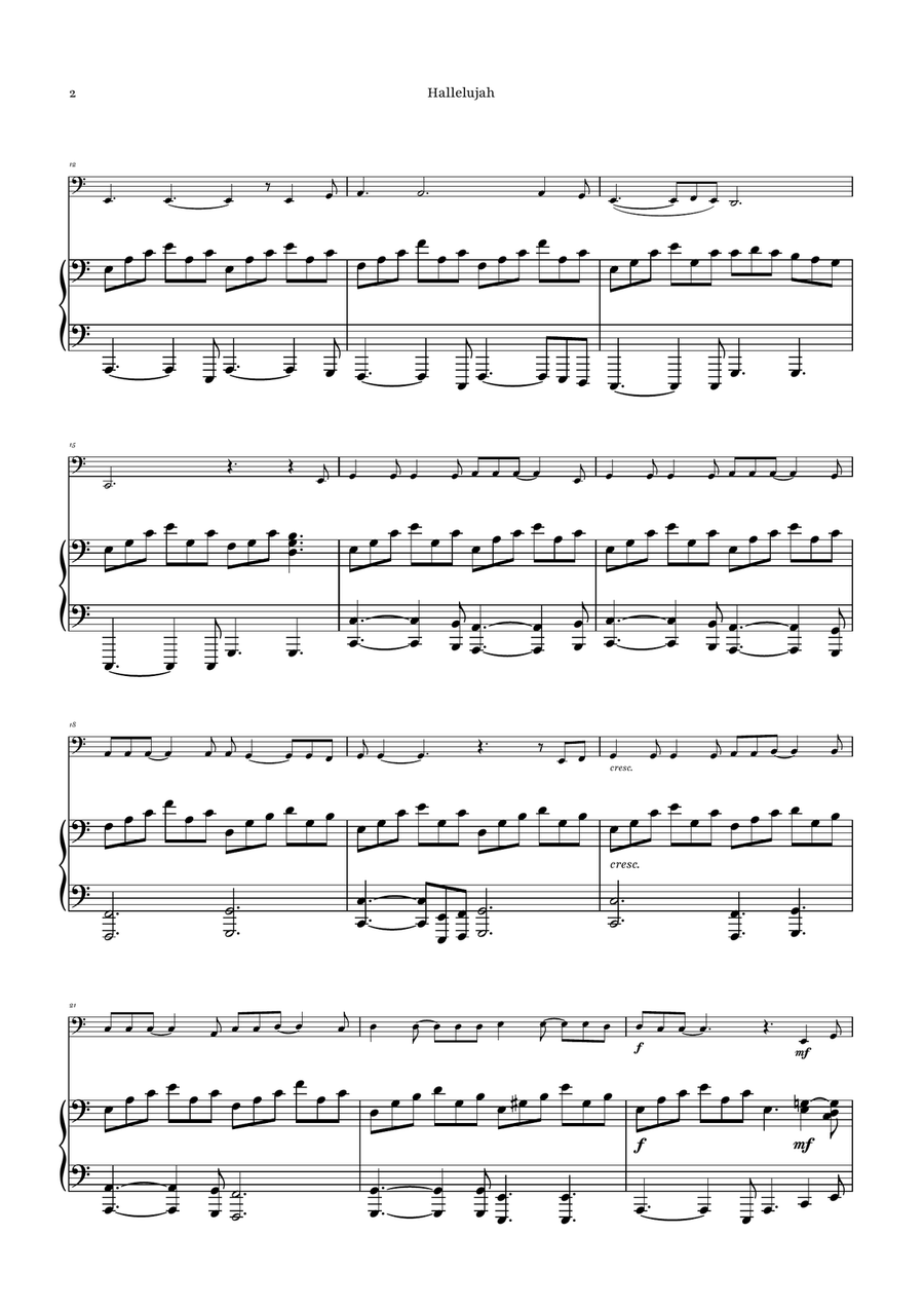Hallelujah Piano scores gallery preview page 2