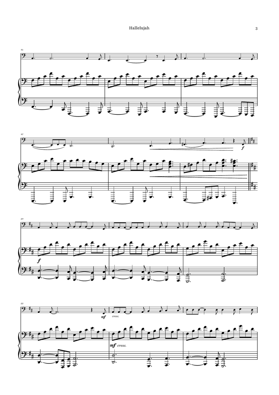 Hallelujah Piano scores gallery preview page 3