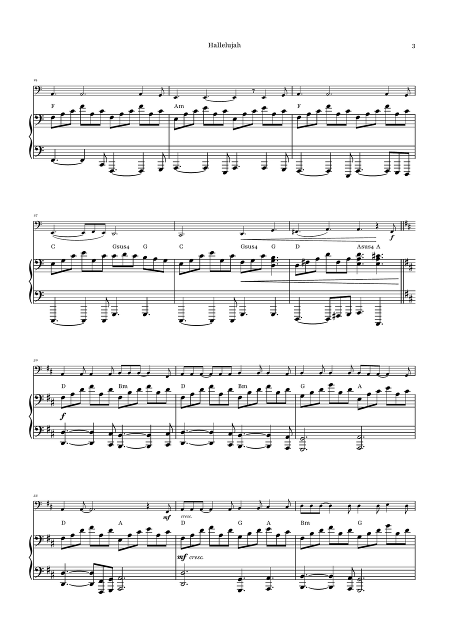 Hallelujah Piano scores gallery preview page 3