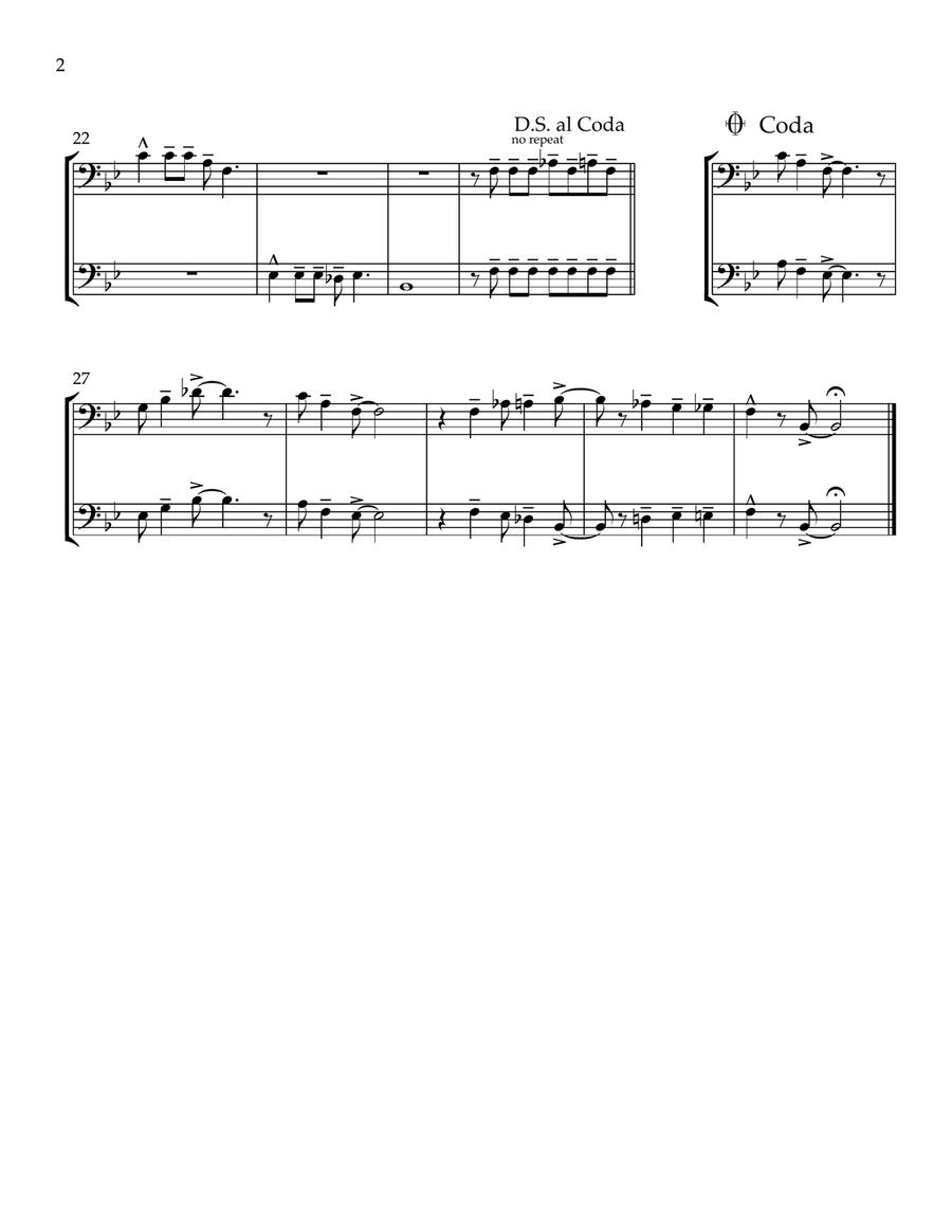 3 Easy Trombone Duets Trombone Duet scores gallery preview page 2