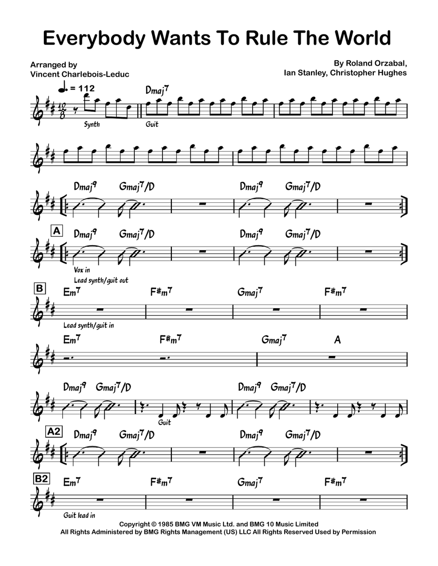 Everybody Wants To Rule The World Piano scores gallery preview page 1
