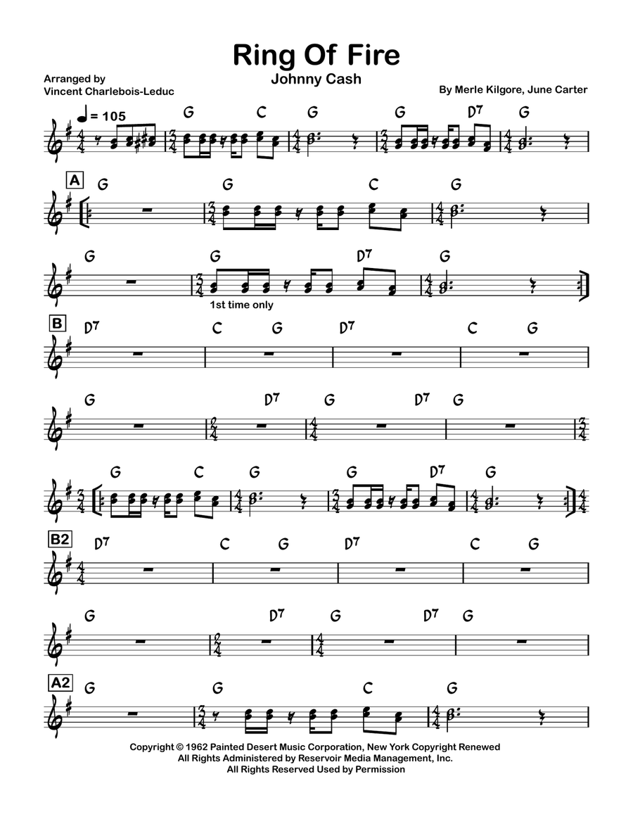 Ring Of Fire Ring Of Fire Piano scores gallery preview page 1