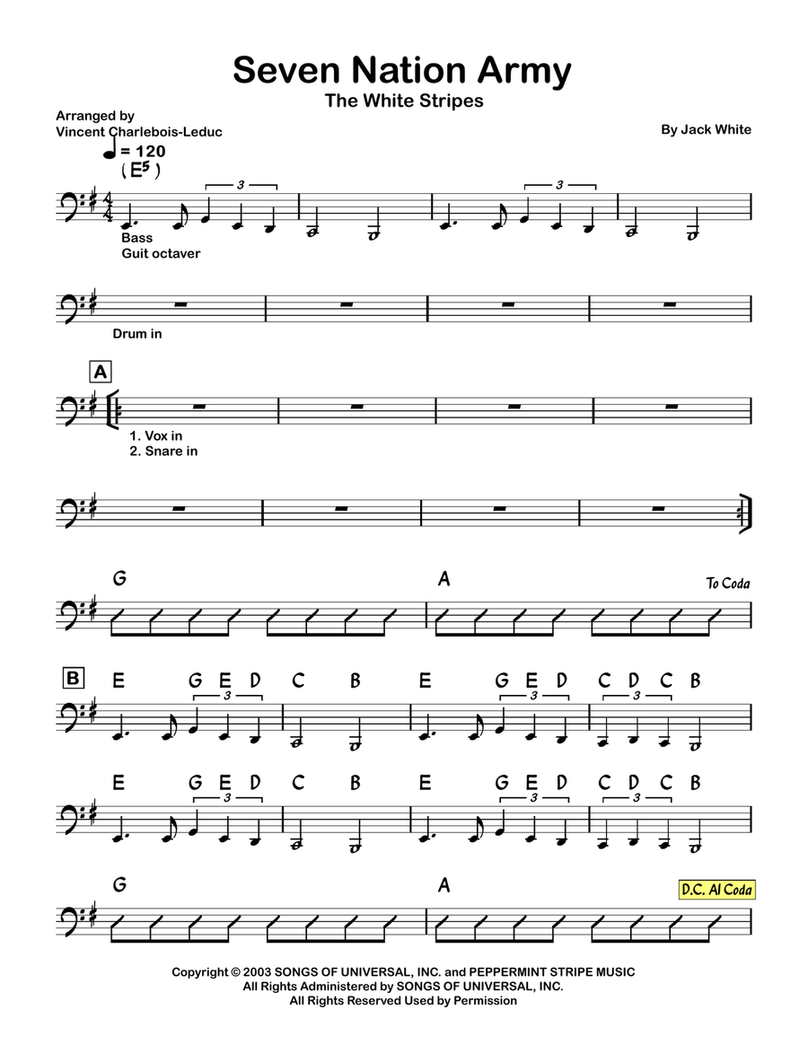 Seven Nation Army Seven Nation Army Piano scores gallery preview page 1