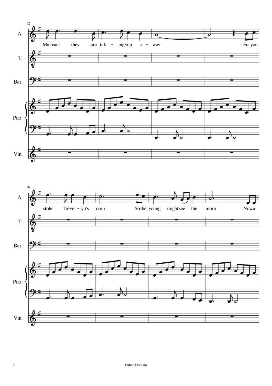 The Fields of Athenry The Fields of Athenry 3-Part scores gallery preview page 2