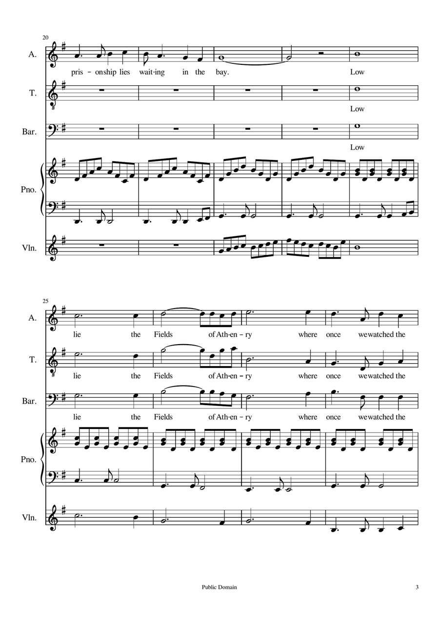 The Fields of Athenry The Fields of Athenry 3-Part scores gallery preview page 3
