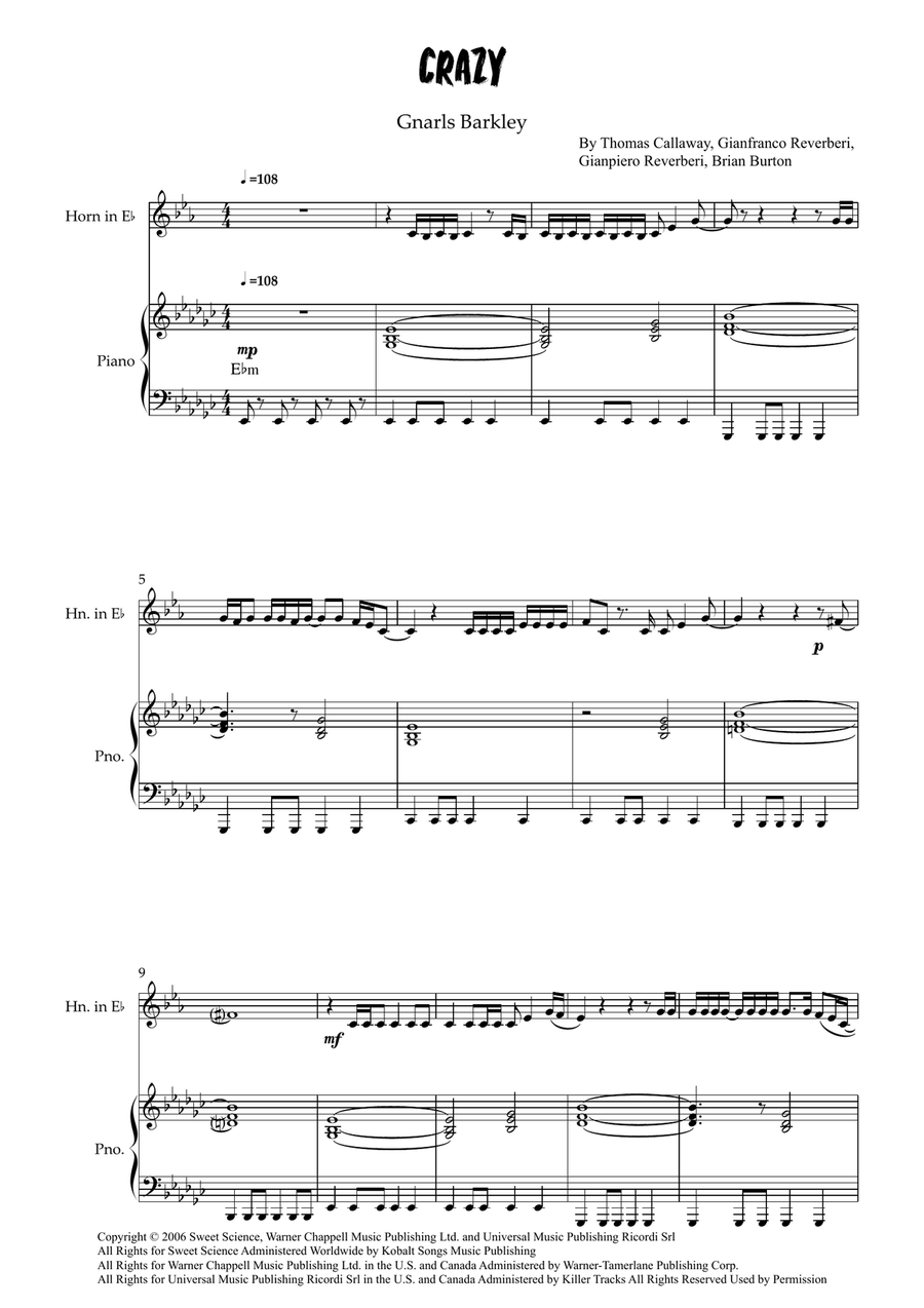 Crazy Crazy Horn scores gallery preview page 1