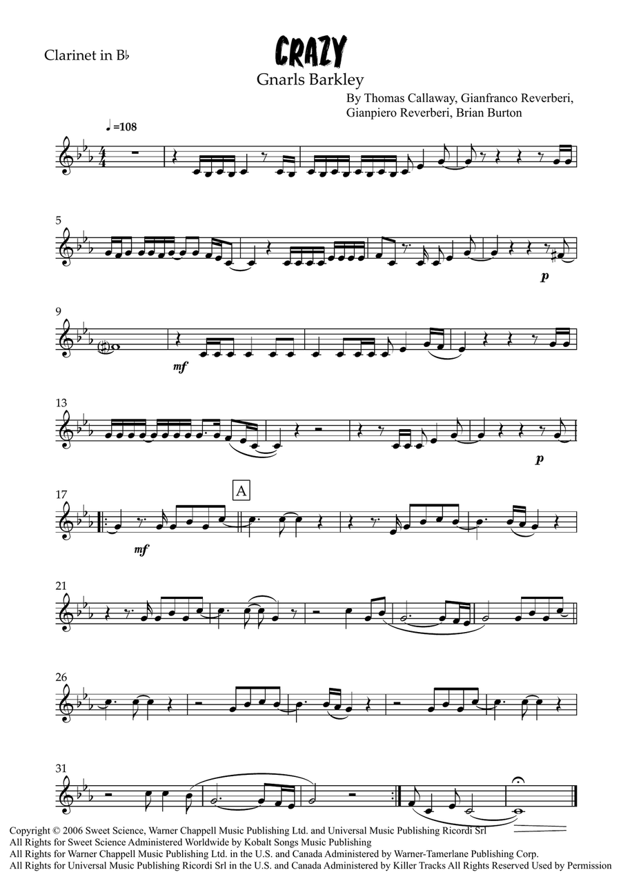 Crazy Crazy Clarinet Solo scores gallery preview page 3
