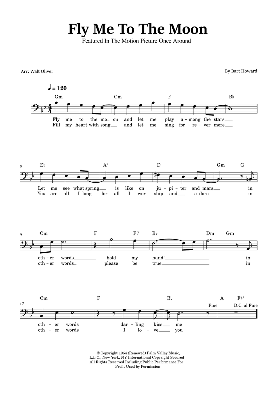Fly Me To The Moon (In Other Words) Piano scores gallery preview page 1