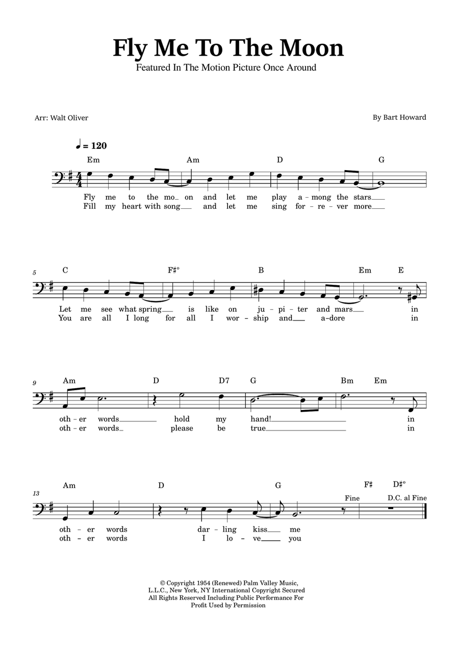 Fly Me To The Moon (In Other Words) Piano scores gallery preview page 1