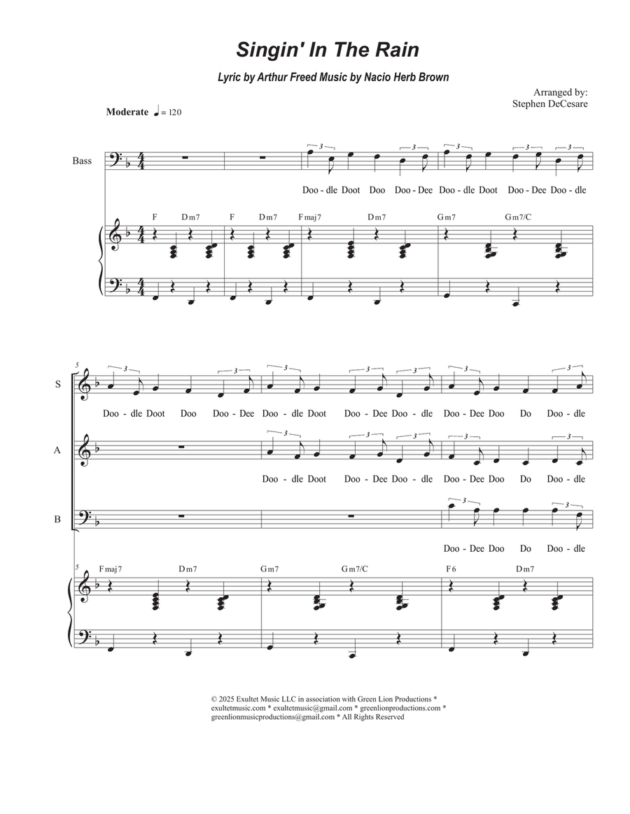 Singin' In The Rain (SAB) 3-Part scores gallery preview page 1