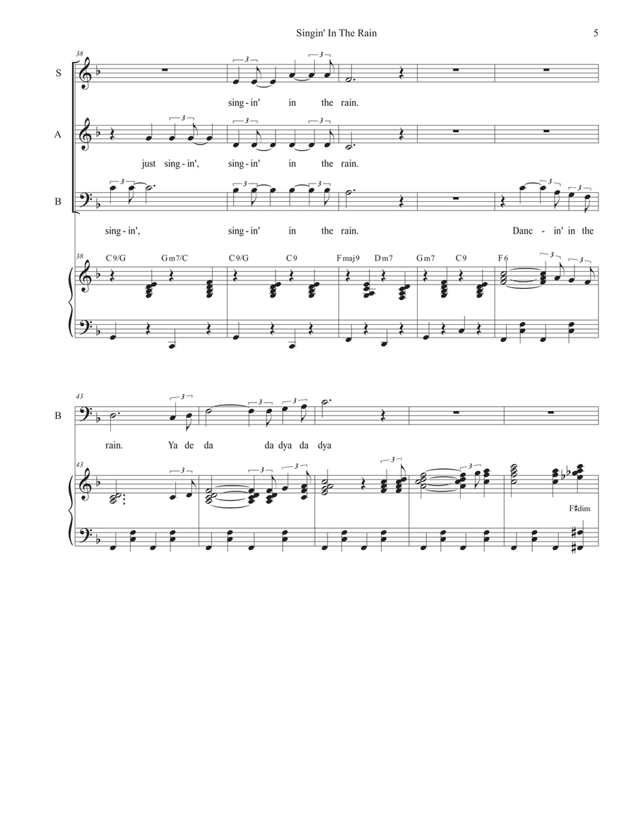 Singin' In The Rain (SAB) 3-Part scores gallery preview page 5
