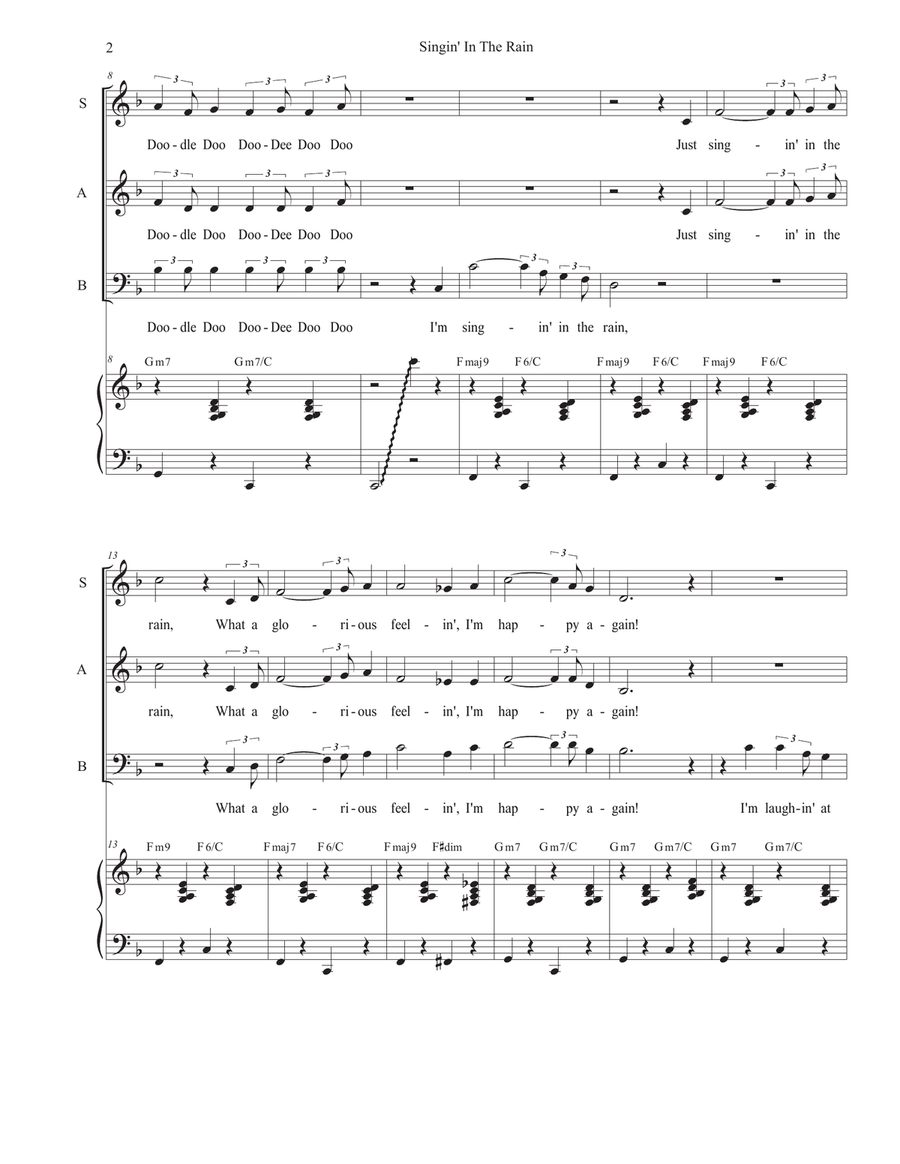 Singin' In The Rain (Vocal Trio - (SAB) 3-Part scores gallery preview page 2
