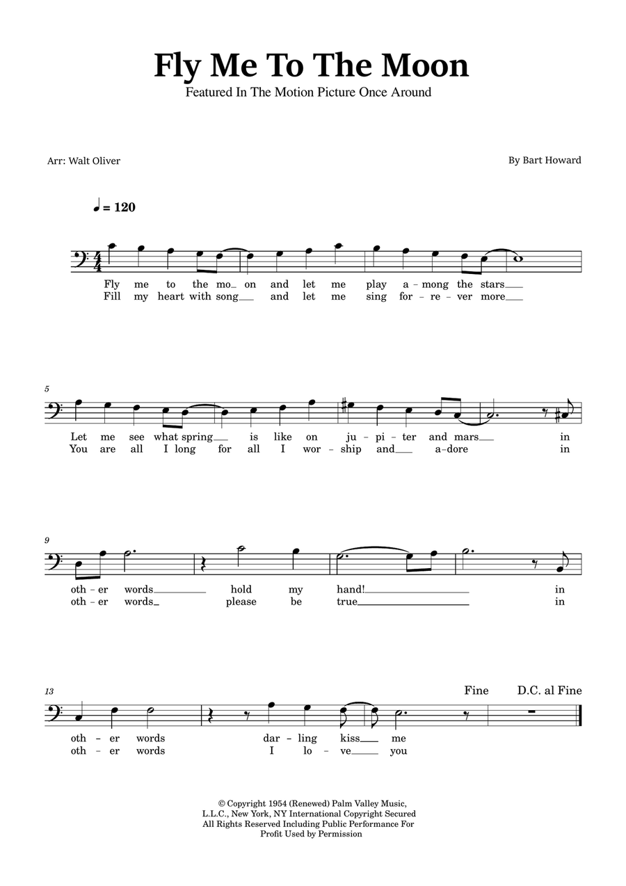 Fly Me To The Moon (In Other Words) Piano scores gallery preview page 1