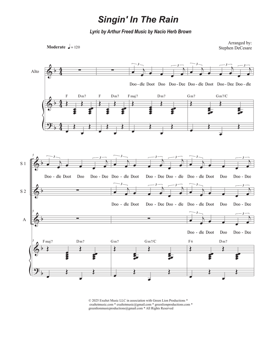 Singin' In The Rain (SSA) SSA scores gallery preview page 1