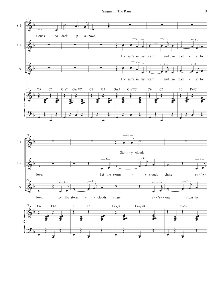Singin' In The Rain (SSA) SSA scores gallery preview page 3