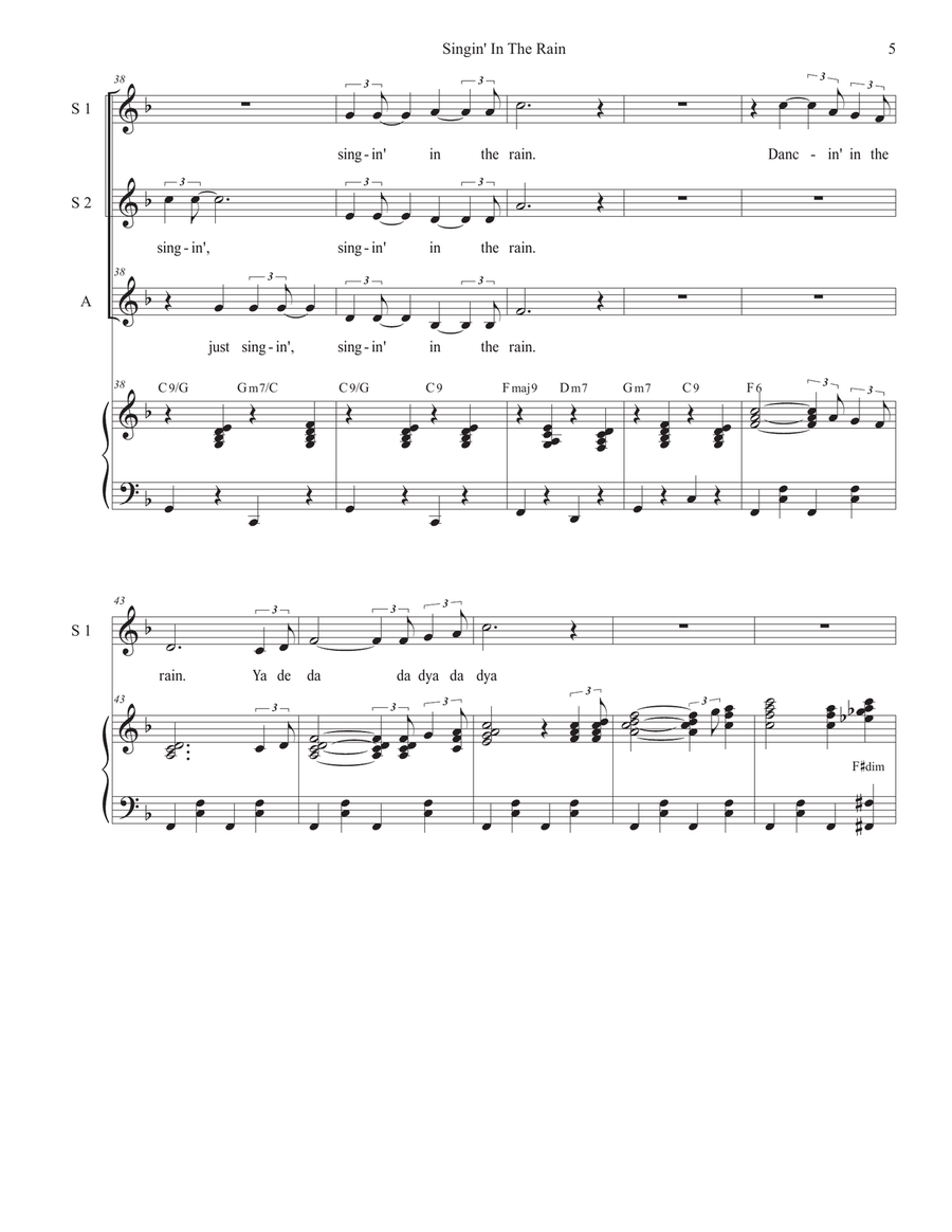 Singin' In The Rain (SSA) SSA scores gallery preview page 5