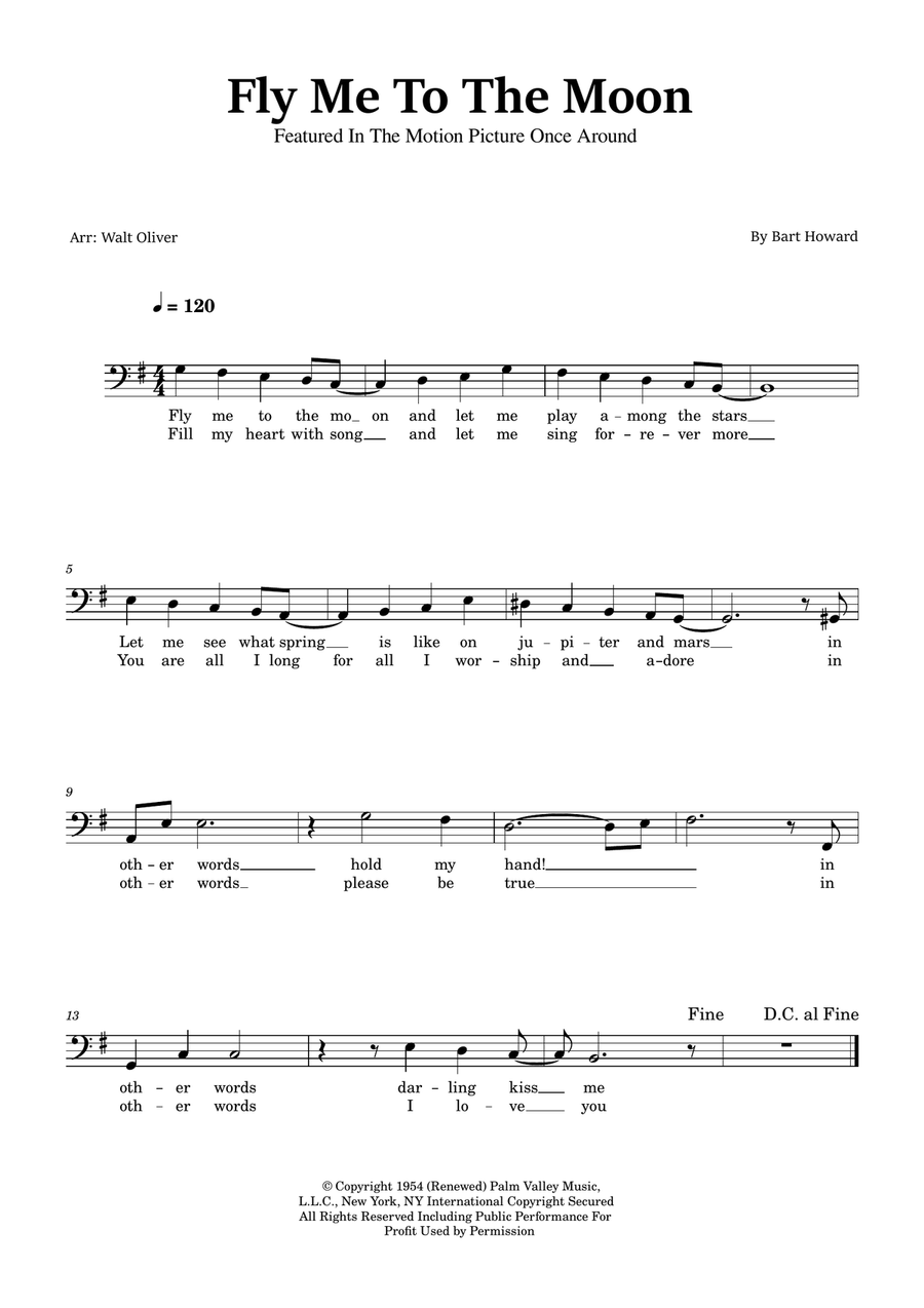 Fly Me To The Moon (In Other Words) Piano scores gallery preview page 1