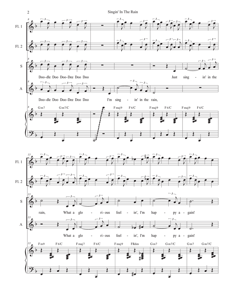 Singin' In The Rain (2-part choir - (SA) SA scores gallery preview page 2