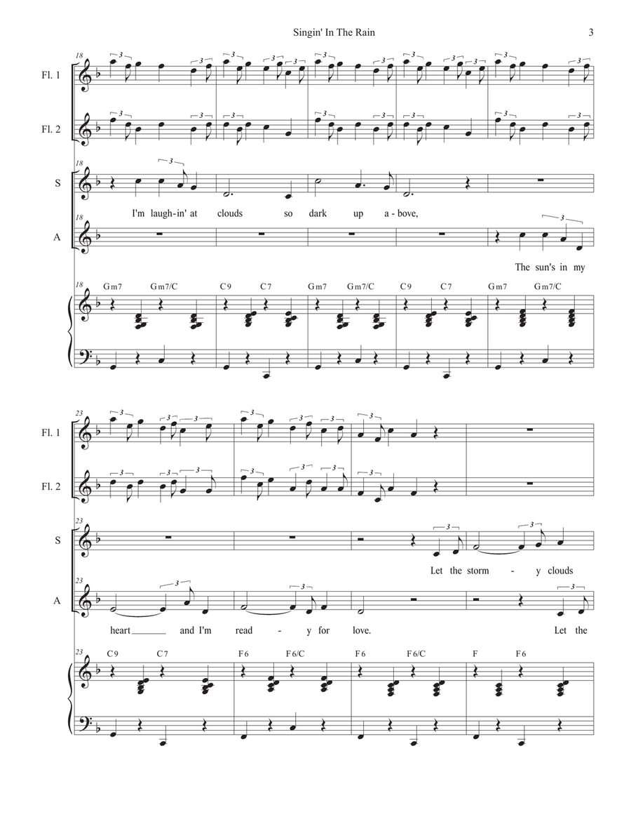 Singin' In The Rain (2-part choir - (SA) SA scores gallery preview page 3