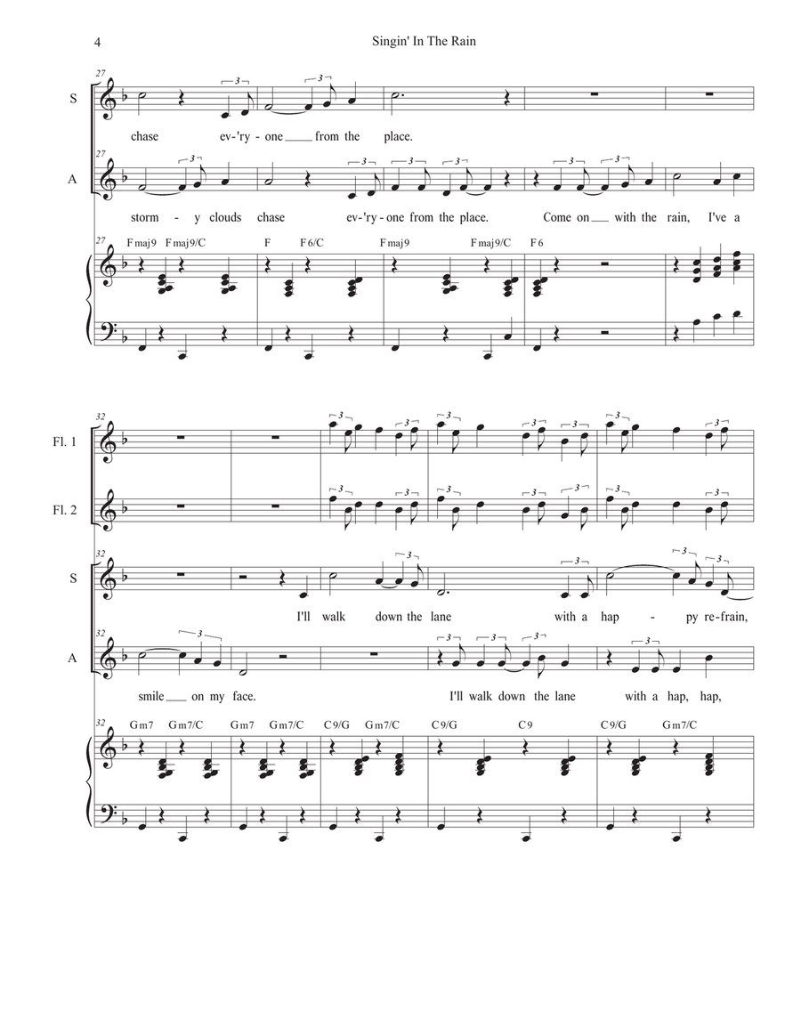 Singin' In The Rain (2-part choir - (SA) SA scores gallery preview page 4