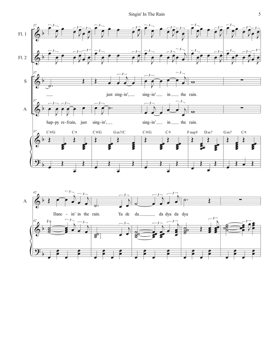 Singin' In The Rain (2-part choir - (SA) SA scores gallery preview page 5