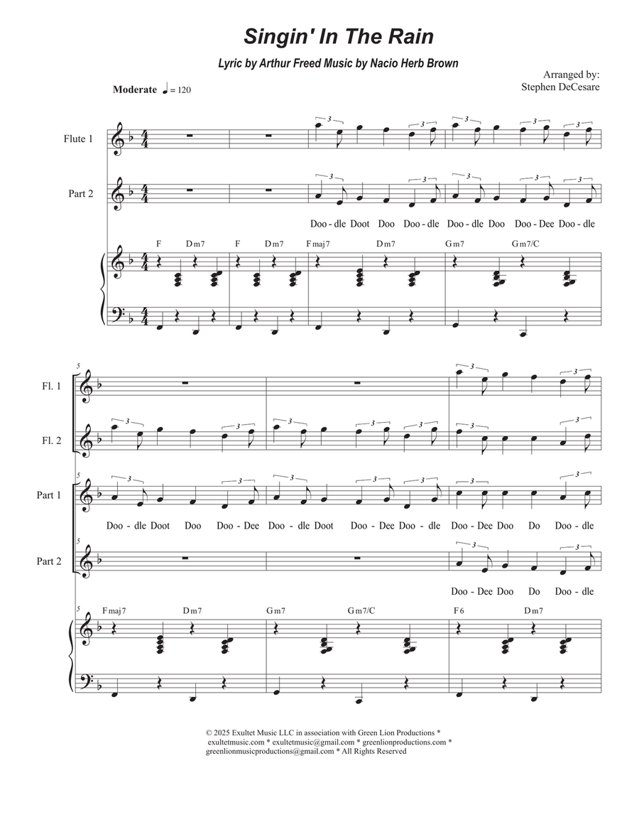 Singin' In The Rain (2-part choir) 2-Part scores gallery preview page 1