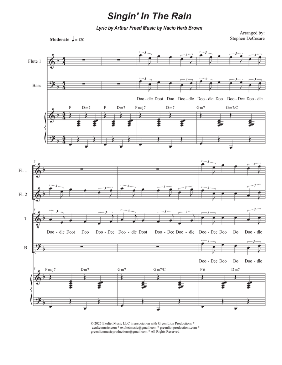 Singin' In The Rain (2-part choir - (TB) TB scores gallery preview page 1
