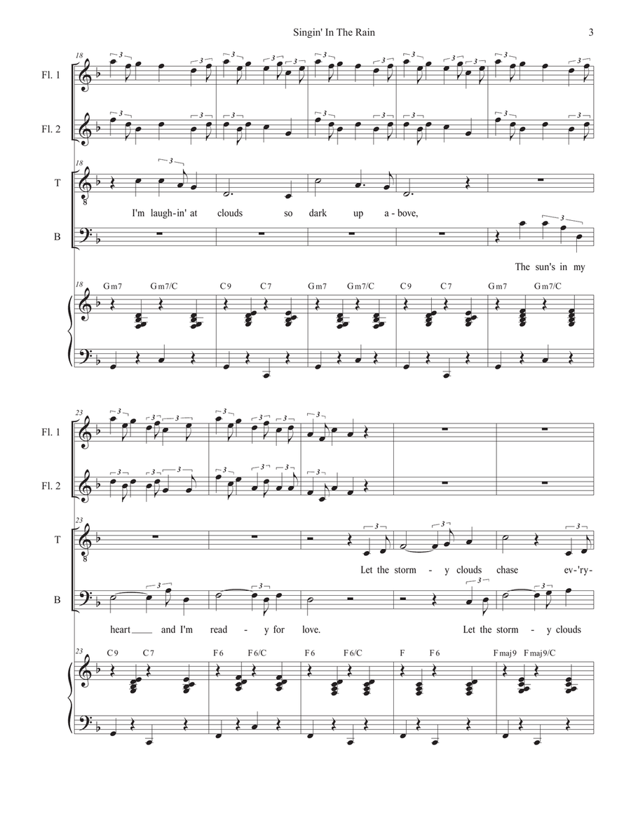 Singin' In The Rain (2-part choir - (TB) TB scores gallery preview page 3