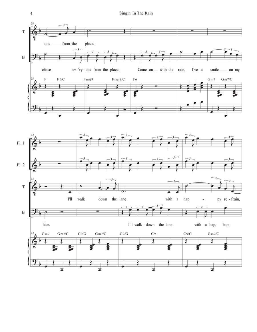Singin' In The Rain (2-part choir - (TB) TB scores gallery preview page 4