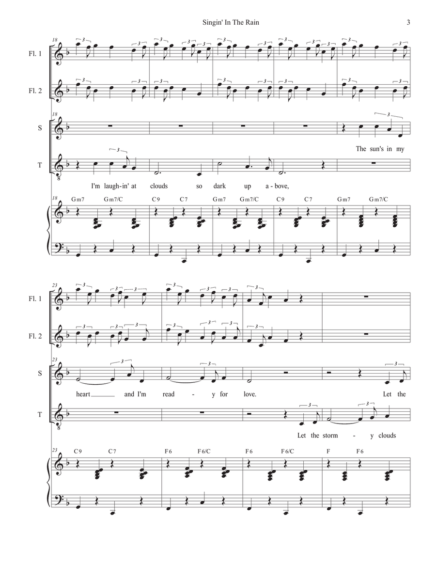 Singin' In The Rain (2-part choir - (Soprano and Tenor) 2-Part scores gallery preview page 3