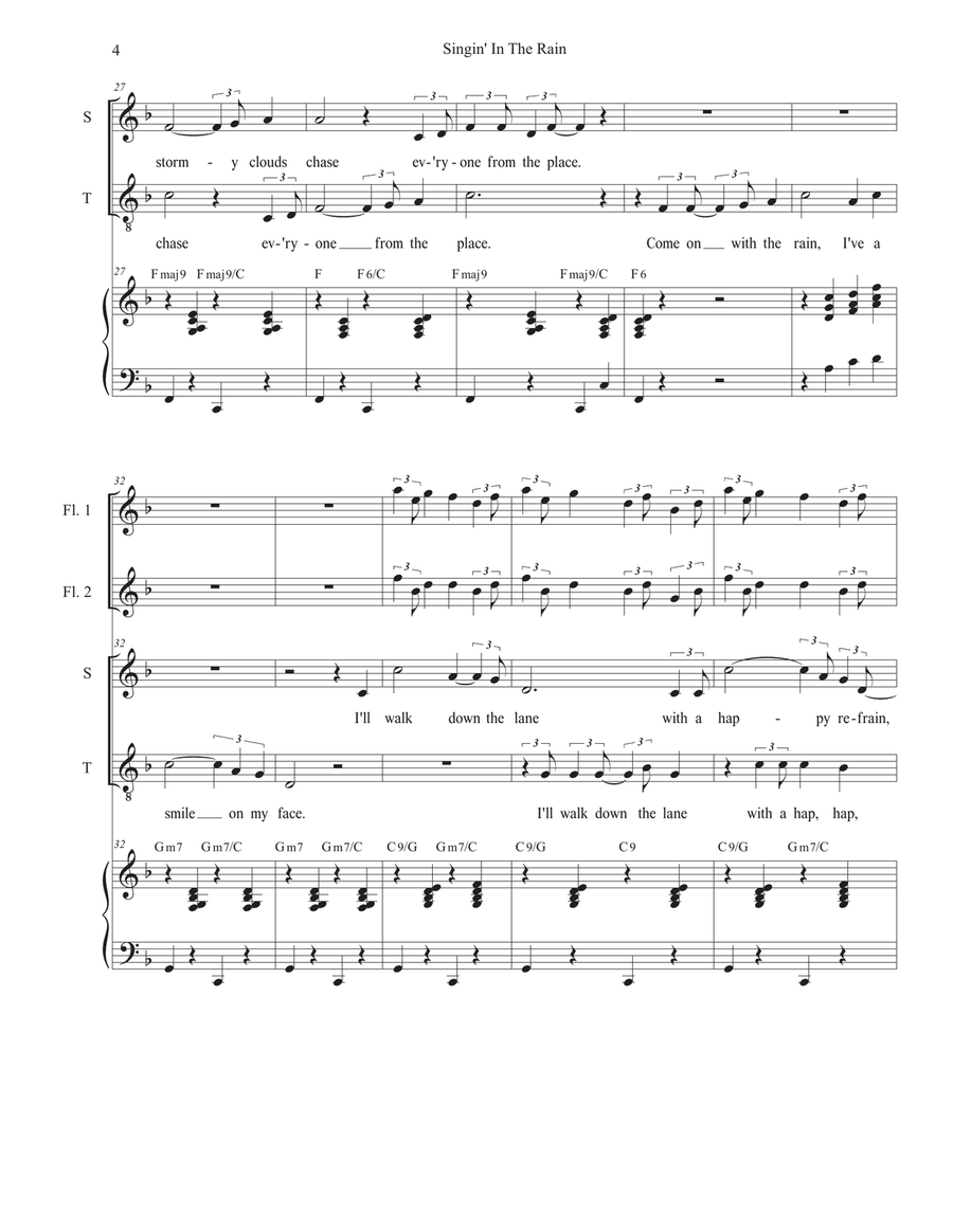 Singin' In The Rain (2-part choir - (Soprano and Tenor) 2-Part scores gallery preview page 4