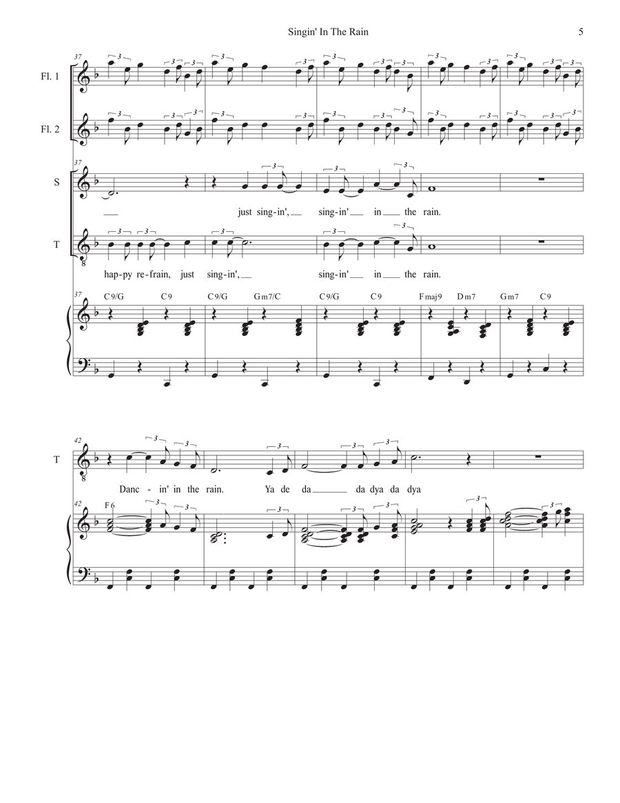 Singin' In The Rain (2-part choir - (Soprano and Tenor) 2-Part scores gallery preview page 5