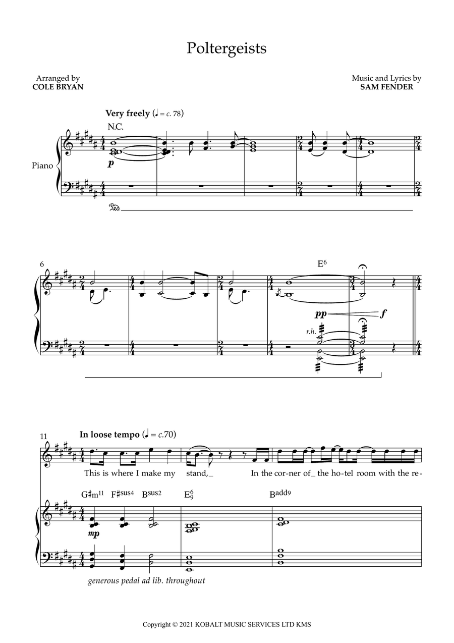 Poltergeists Poltergeists Piano, Vocal scores gallery preview page 1
