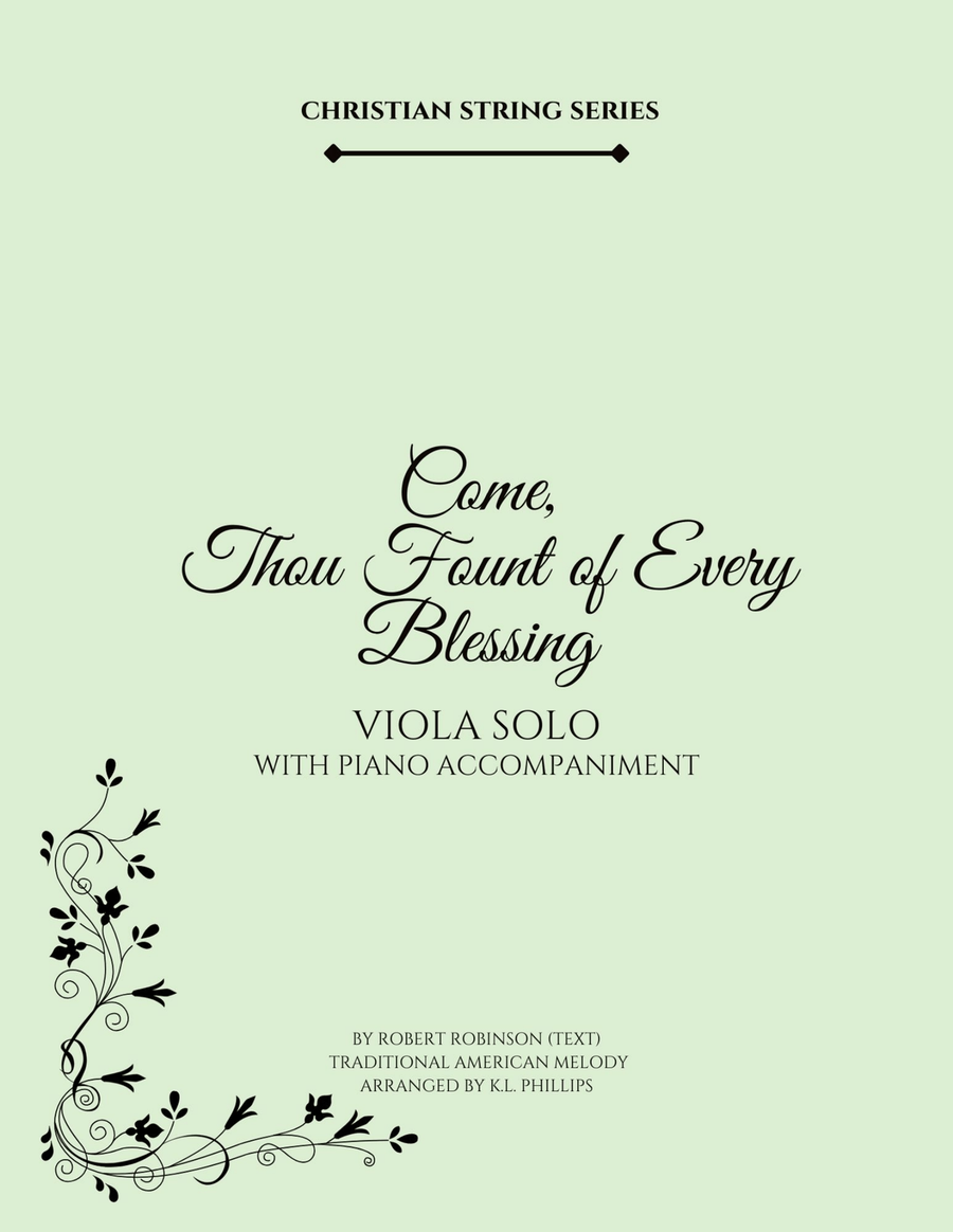 Come, Thou Fount of Every Blessing - Viola Solo with Piano Accompaniment Piano scores gallery preview page 1