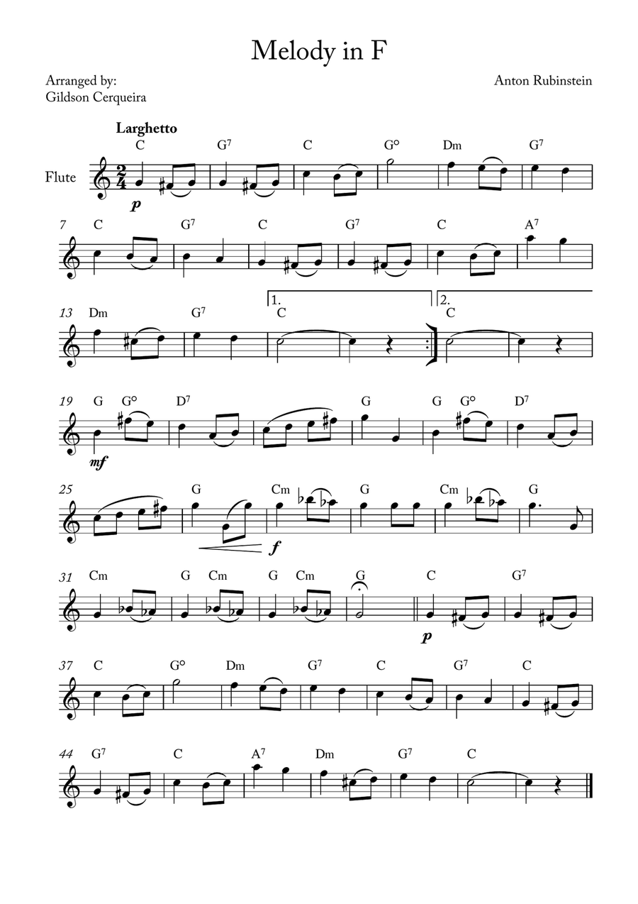 Melody in F Melody in F Chamber Music scores gallery preview page 1