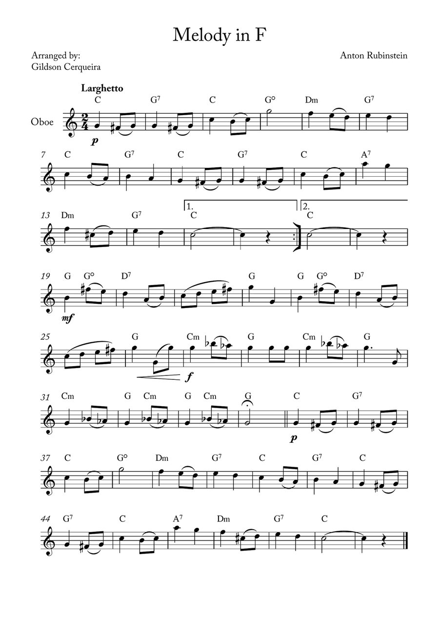Melody in F Melody in F Chamber Music scores gallery preview page 1