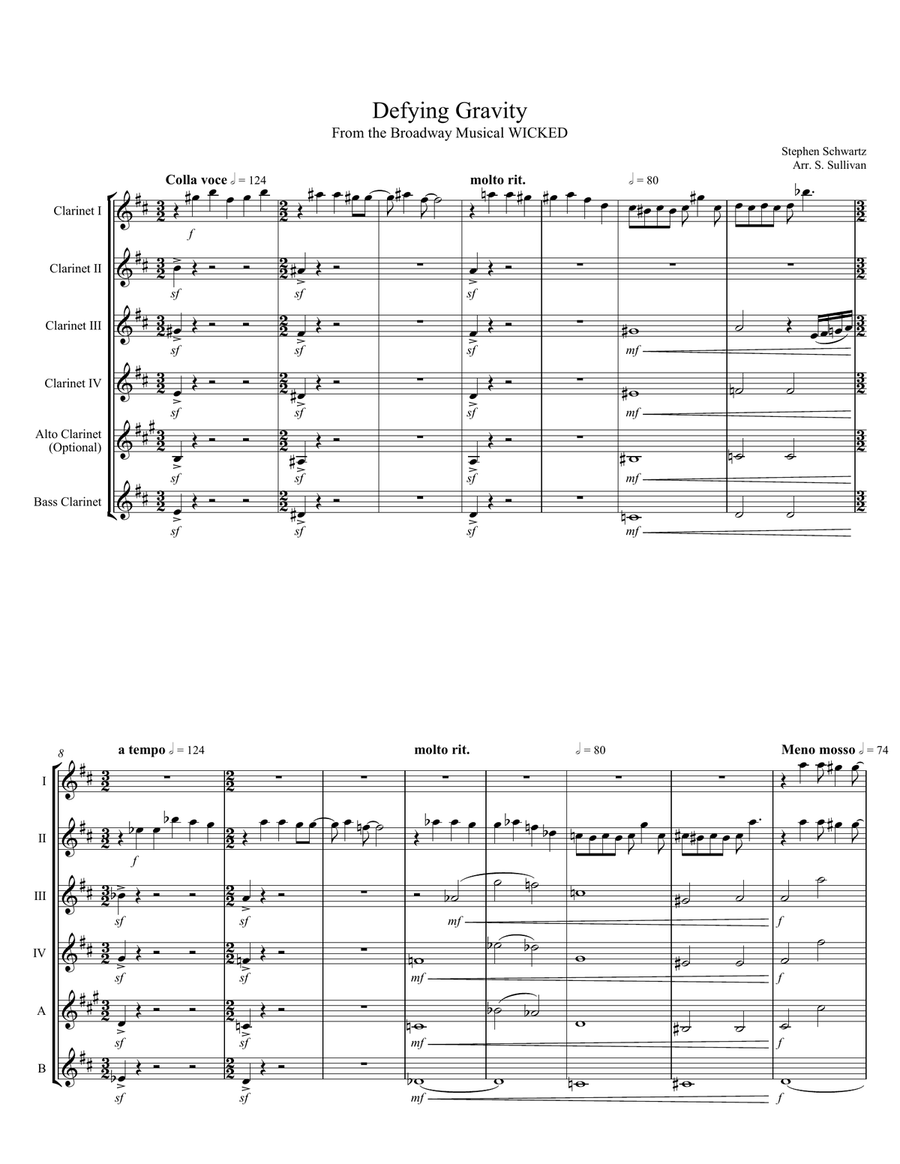 Defying Gravity Clarinet Quintet scores gallery preview page 2