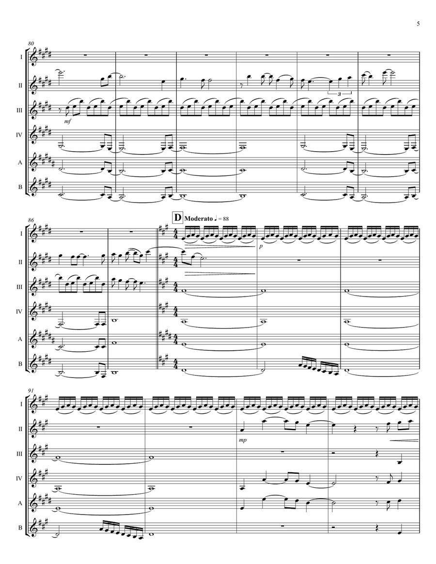 Defying Gravity Clarinet Quintet scores gallery preview page 6