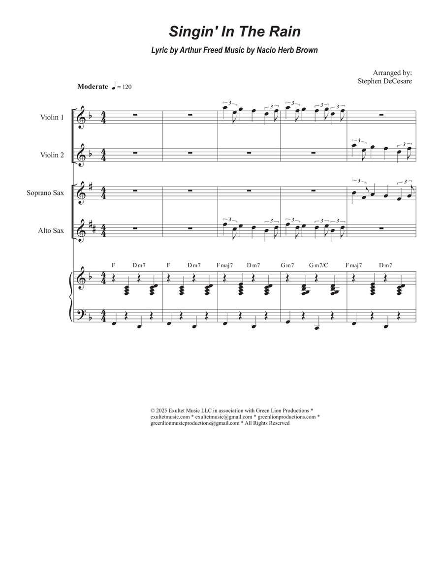 Singin' In The Rain (Duet for Soprano and Alto Saxophone) Woodwind Duet scores gallery preview page 1