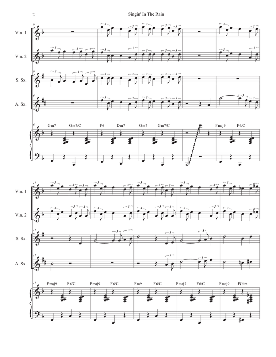 Singin' In The Rain (Duet for Soprano and Alto Saxophone) Woodwind Duet scores gallery preview page 2