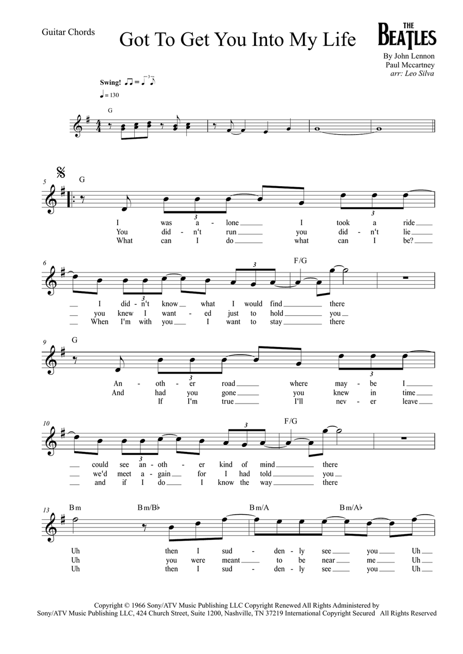Got To Get You Into My Life Acoustic Guitar scores gallery preview page 1