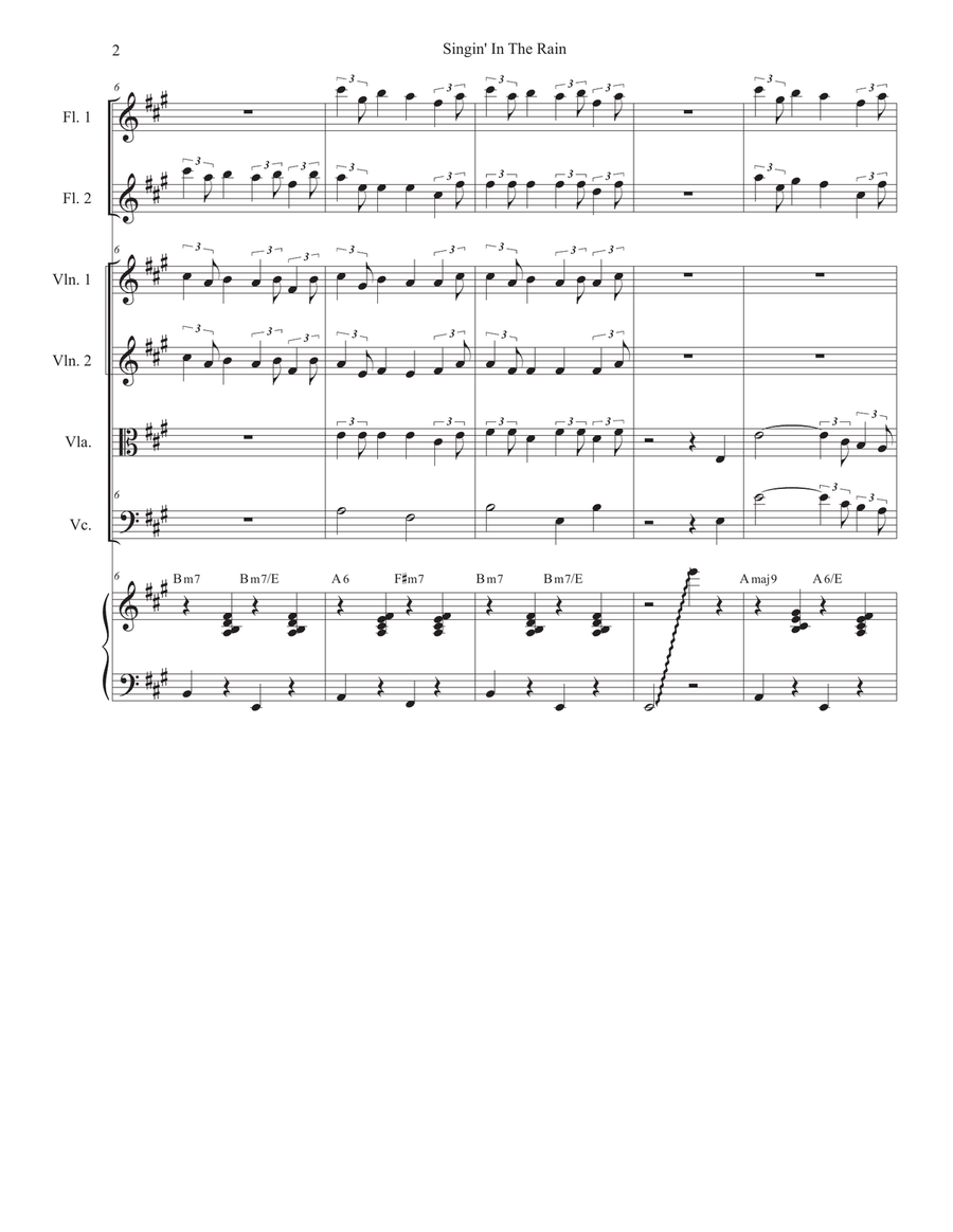Singin' In The Rain (String Quartet and Piano) String Quartet scores gallery preview page 2